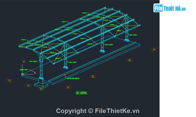 nhà xe,Kết cấu thép nhà xe ô tô,chi tiết nhà để xe ô tô,tekla structure